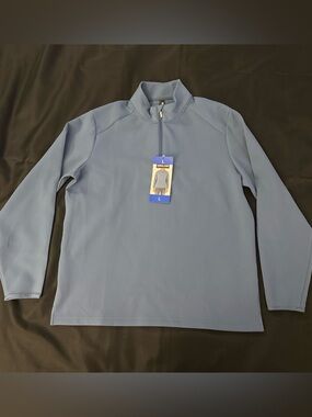 Men's Light Blue Quarter-Zip Sweater size large